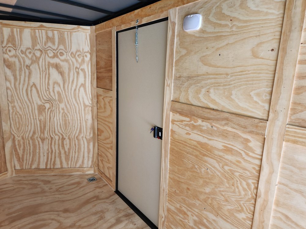 2025 Rock Solid Cargo 7x16 7k Enclosed w/ Ladder Rack, 7' Interior, Blackout Package, Polycore Upgra