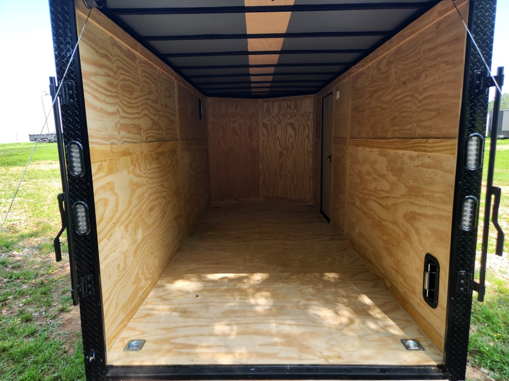 2025 Rock Solid Cargo 7x16 7k Enclosed w/ Ladder Rack, 7' Interior, Blackout Package, Polycore Upgra