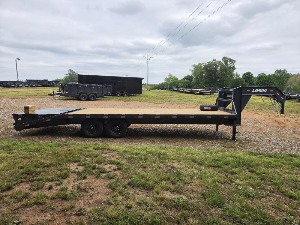 2026 Lamar Trailers 102x25 14k Gooseneck Deckover w/ Rhino Ramps