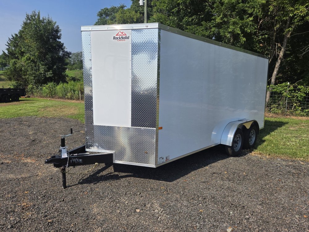 2027 Rock Solid Cargo 7x16 7k Enclosed w/ 7' Interior Height, Polycore Upgrade and Semi-Screwless Up