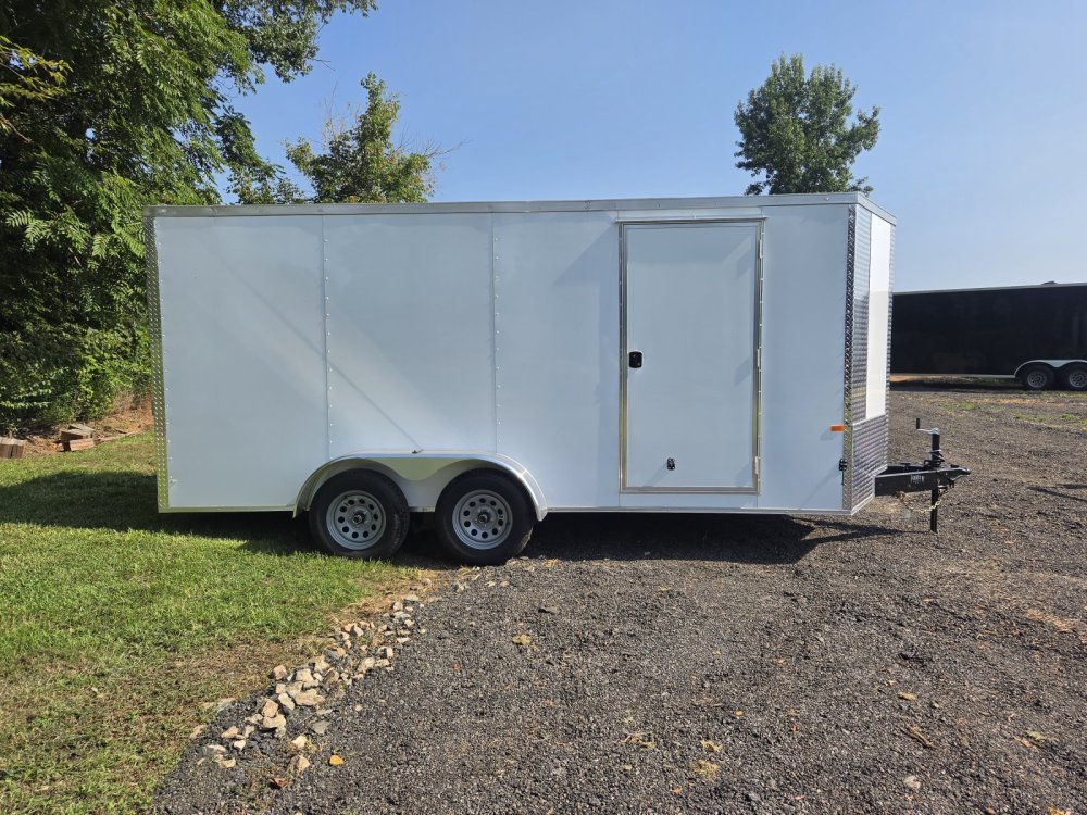 2027 Rock Solid Cargo 7x16 7k Enclosed w/ 7' Interior Height, Polycore Upgrade and Semi-Screwless Up