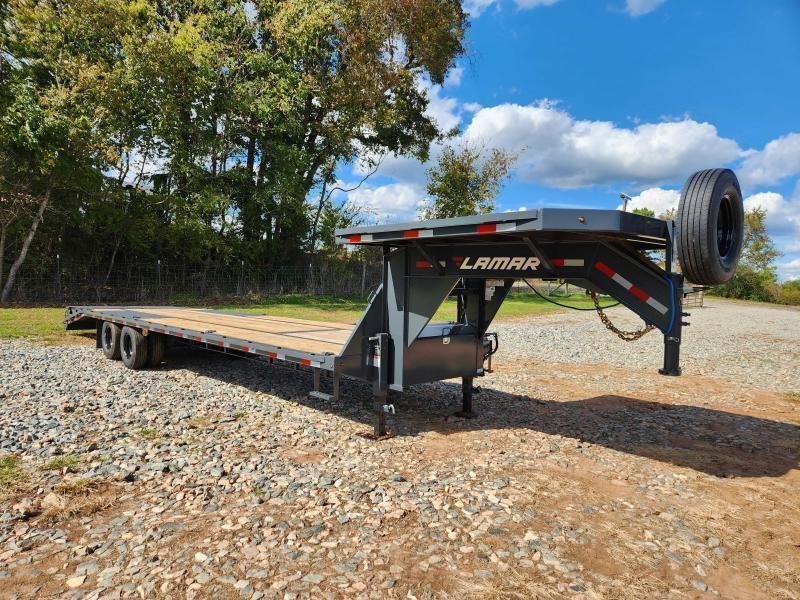 2026 Lamar 102x32 20k Gooseneck Deckover w/ Deck Over Neck, Torque Tube, Winch Plate and Rhino Ramps