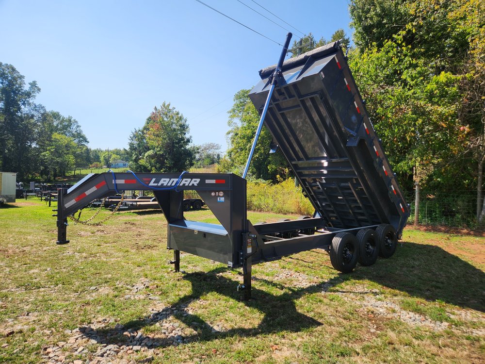 2026 Lamar Trailers 7x16 21k Gooseneck Telescopic Dump w/ 14 Ply Tires, Wireless Remote, 2 Batteries