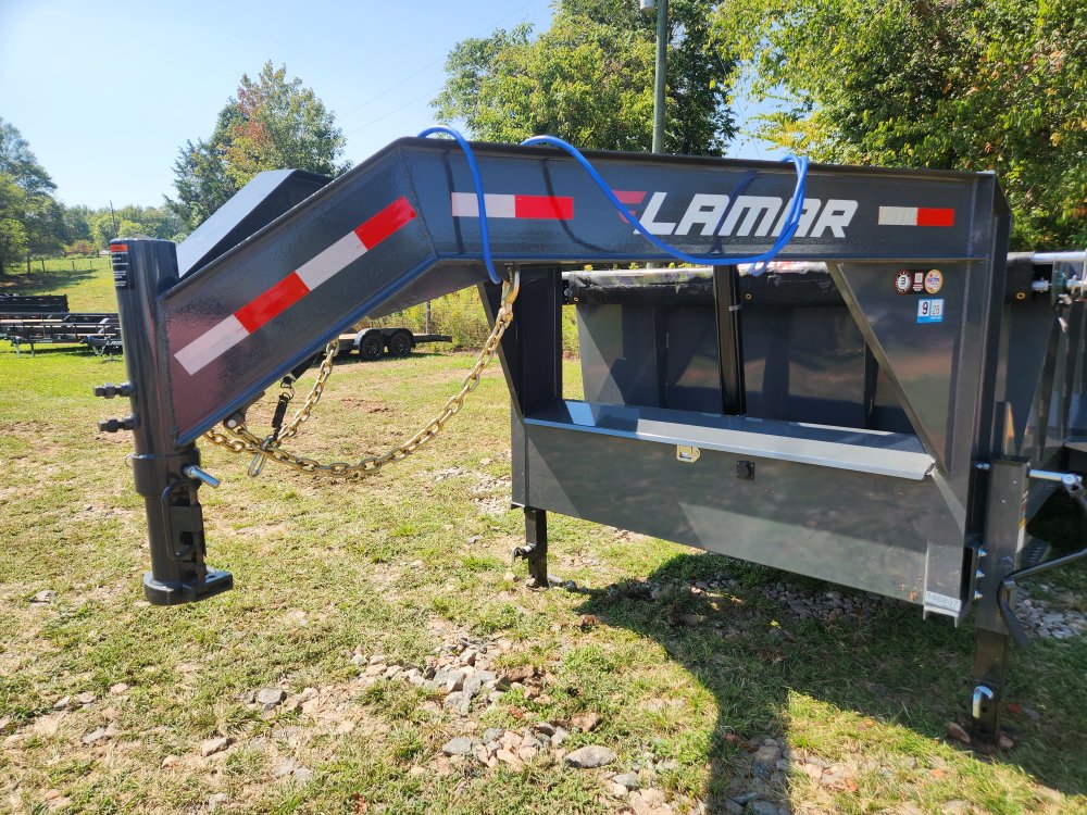 2026 Lamar Trailers 7x16 21k Gooseneck Telescopic Dump w/ 14 Ply Tires, Wireless Remote, 2 Batteries