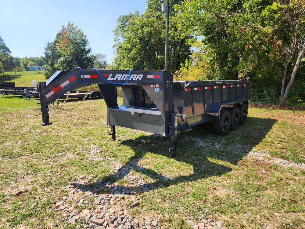 2026 Lamar Trailers 7x16 21k Gooseneck Telescopic Dump w/ 14 Ply Tires, Wireless Remote, 2 Batteries