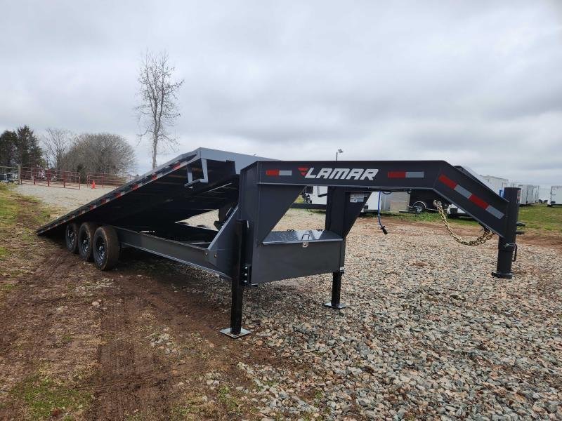 2026 Lamar 102x26 21k Gooseneck Deckover Tilt w/ Hydraulic Jacks, Upgraded Tires, Winch Plate, Solar