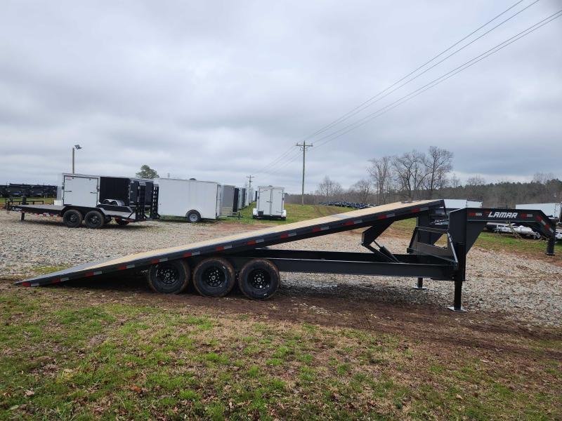 2026 Lamar 102x26 21k Gooseneck Deckover Tilt w/ Hydraulic Jacks, Upgraded Tires, Winch Plate, Solar