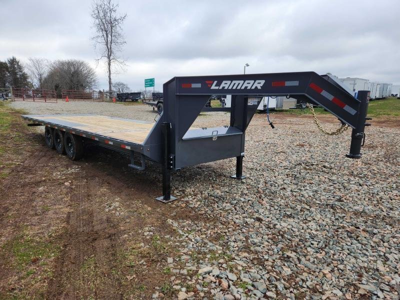 2026 Lamar 102x26 21k Gooseneck Deckover Tilt w/ Hydraulic Jacks, Upgraded Tires, Winch Plate, Solar