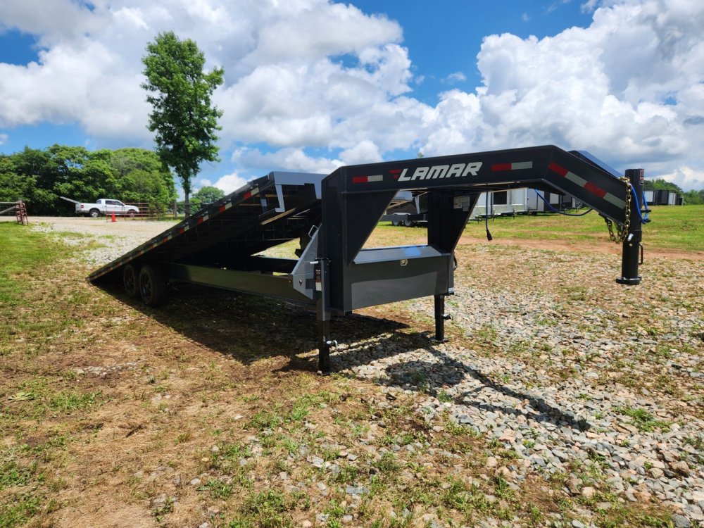 2026 Lamar 102x26 16k Gooseneck Deckover Tilt w/ Winch Plate and Solar Charger