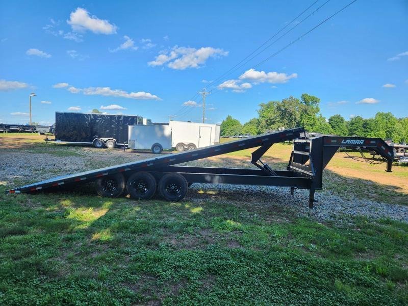 2026 Lamar Trailers 102x26 21k Gooseneck Deckover Tilt w/ Side-Mount Toolbox, Upgraded Tires, 6 D Ri