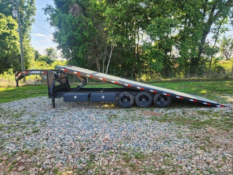 2026 Lamar Trailers 102x26 21k Gooseneck Deckover Tilt w/ Side-Mount Toolbox, Upgraded Tires, 6 D Ri
