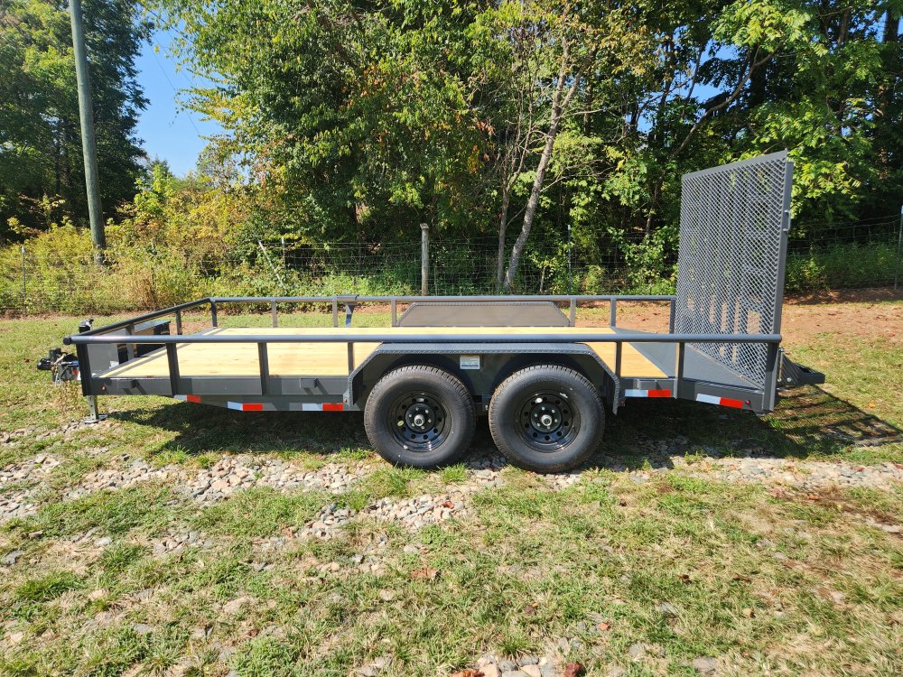 2026 Lamar 83x16 10k Utility w/ Toolbox, Pipe Top Rail and 5' HD Gate