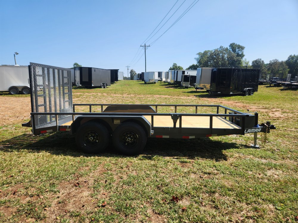 2026 Lamar 83x16 10k Utility w/ Toolbox, Pipe Top Rail and 5' HD Gate