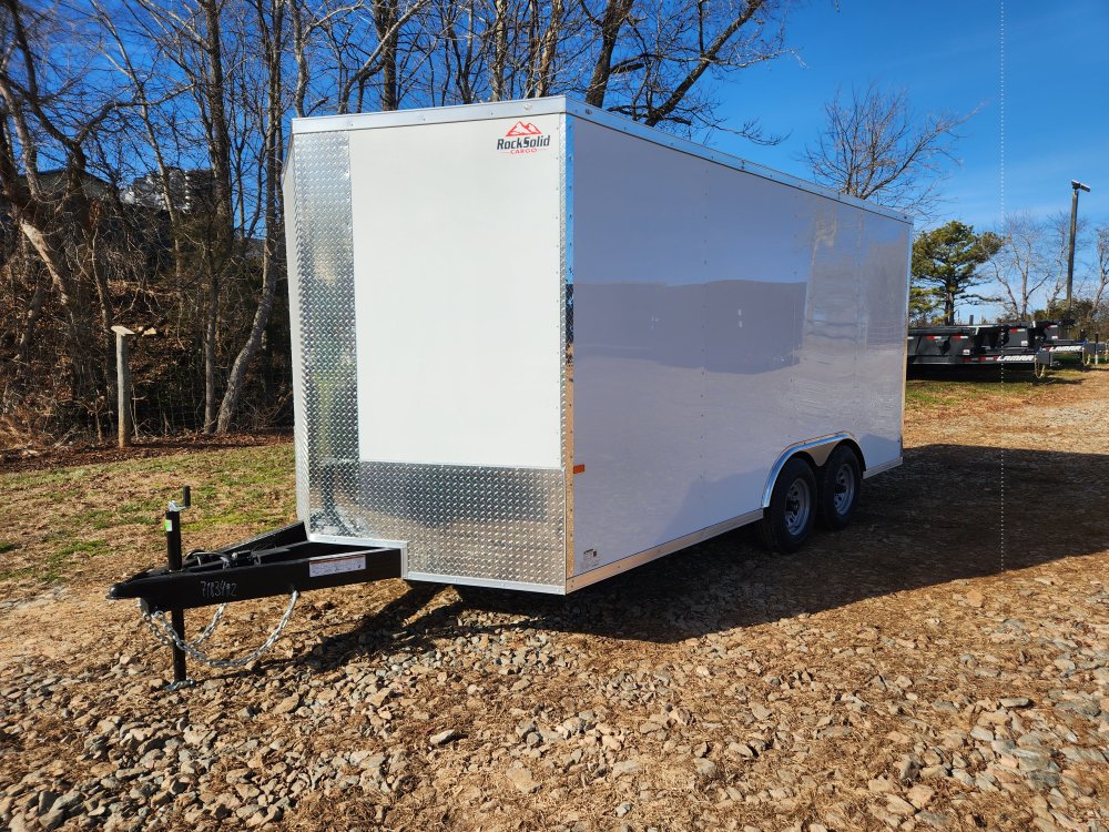 2026 Rock Solid 8.5x16 10k Enclosed w/ Polycore Metal Upgrade, Extended Tongue and 7' Interior
