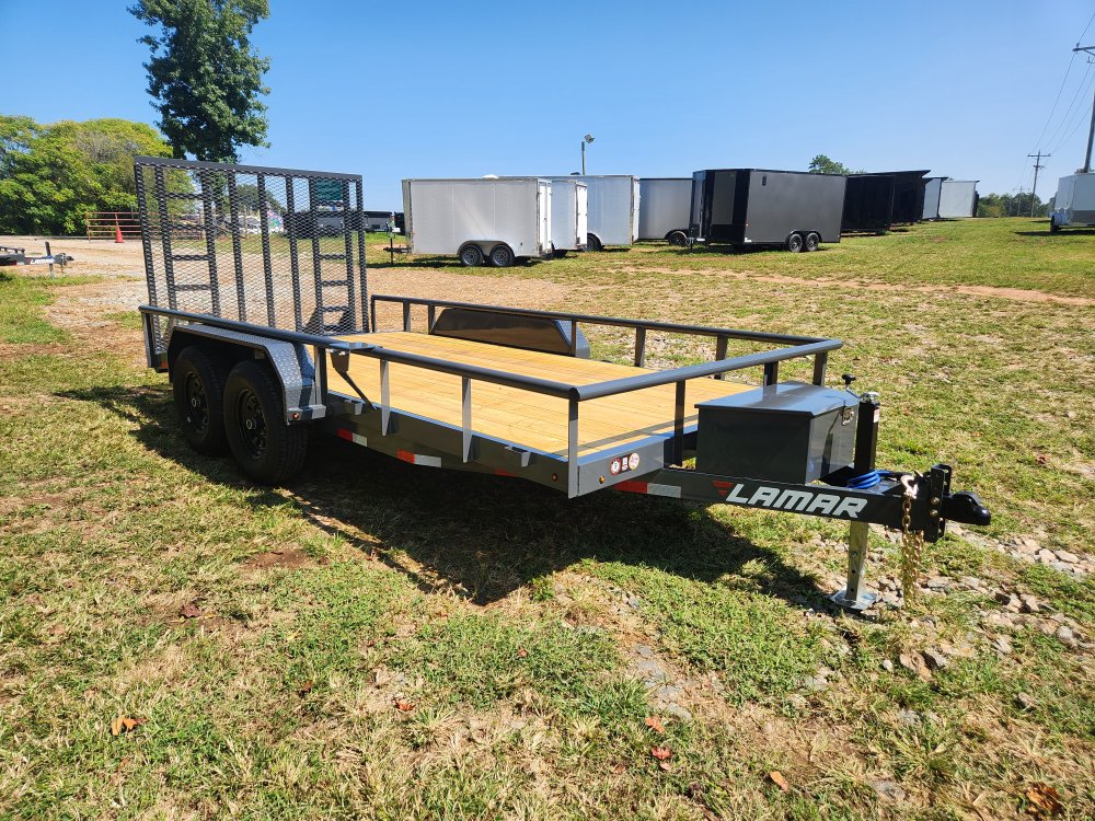 2026 Lamar 83x16 10k Utility w/ Toolbox, Pipe Top Rail and 5' HD Gate