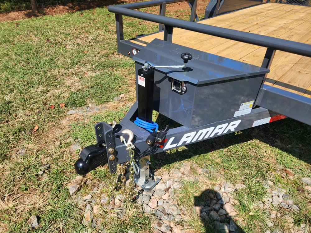 2026 Lamar 83x16 10k Utility w/ Toolbox, Pipe Top Rail and 5' HD Gate