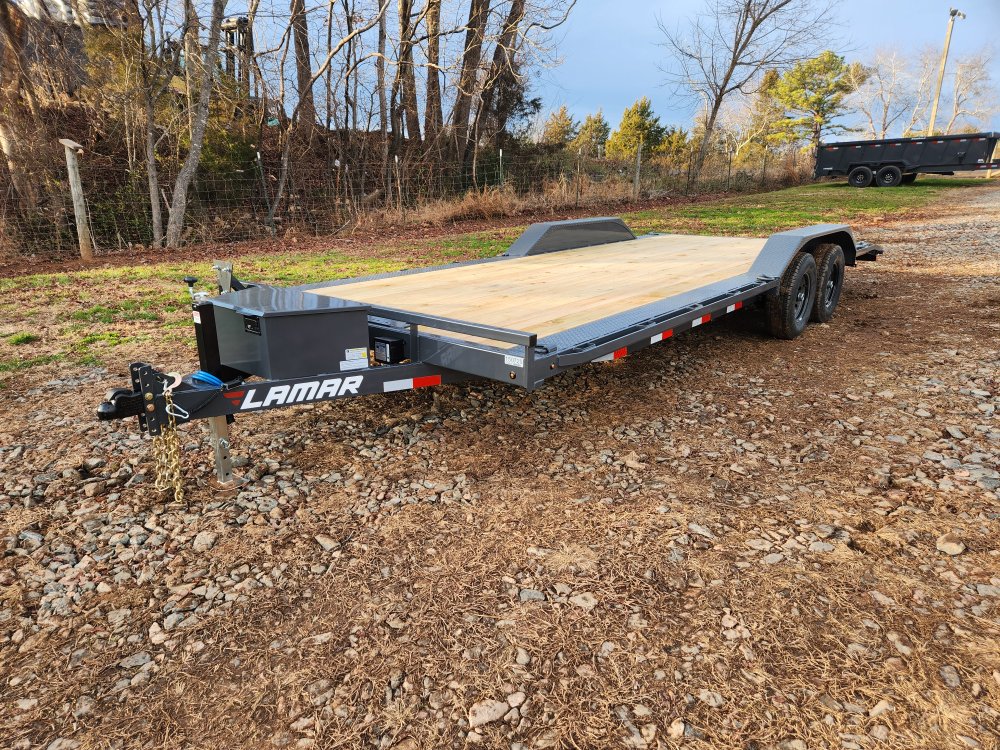 2026 Lamar 102x22 10k Car Hauler w/ Drive-Over Fenders, Toolbox, Winch Plate and Rear Support Stands
