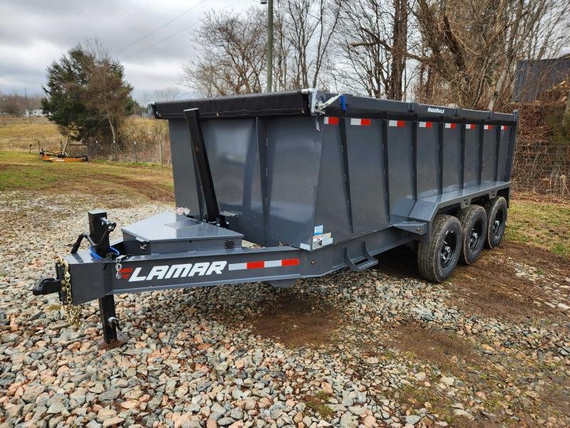 2025 Lamar Trailers 7x16 21k Telescopic Dump w/ Wireless Remote, Solar Charger, 2 Batteries and 48" 
