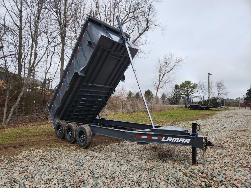 2025 Lamar Trailers 7x16 21k Telescopic Dump w/ Wireless Remote, Solar Charger, 2 Batteries and 48" 
