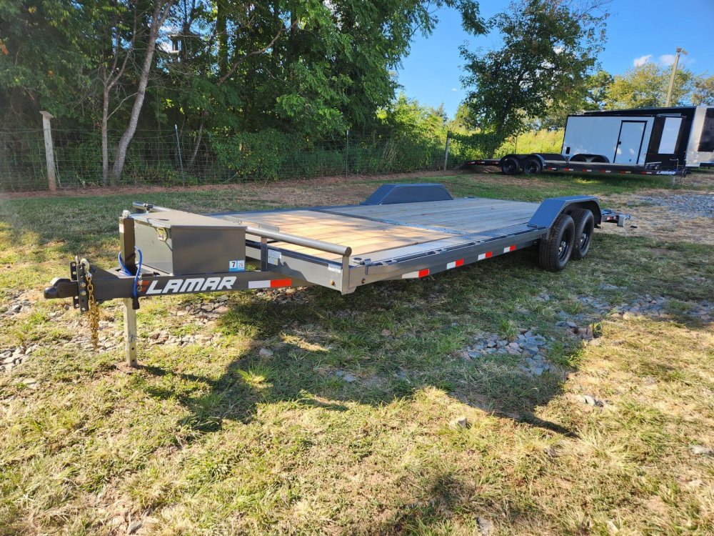 2026 Lamar Trailers 102X24 10k Car Hauler w/ Drive Over Fenders, Toolbox, Winch Plate and Rear Suppo