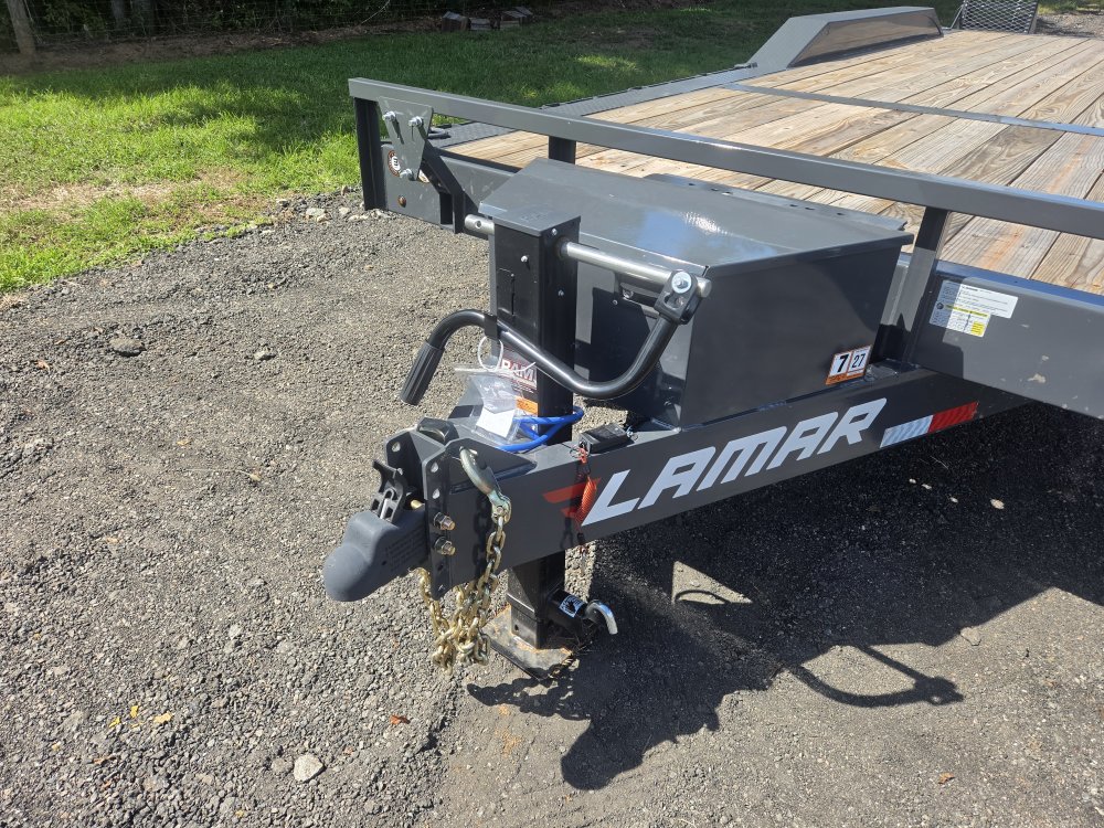 2027 Lamar 102x24 21k Equipment Hauler w/ Oil Bath Upgrade, 16 Ply Upgrade, Toolbox, Winch Plate and