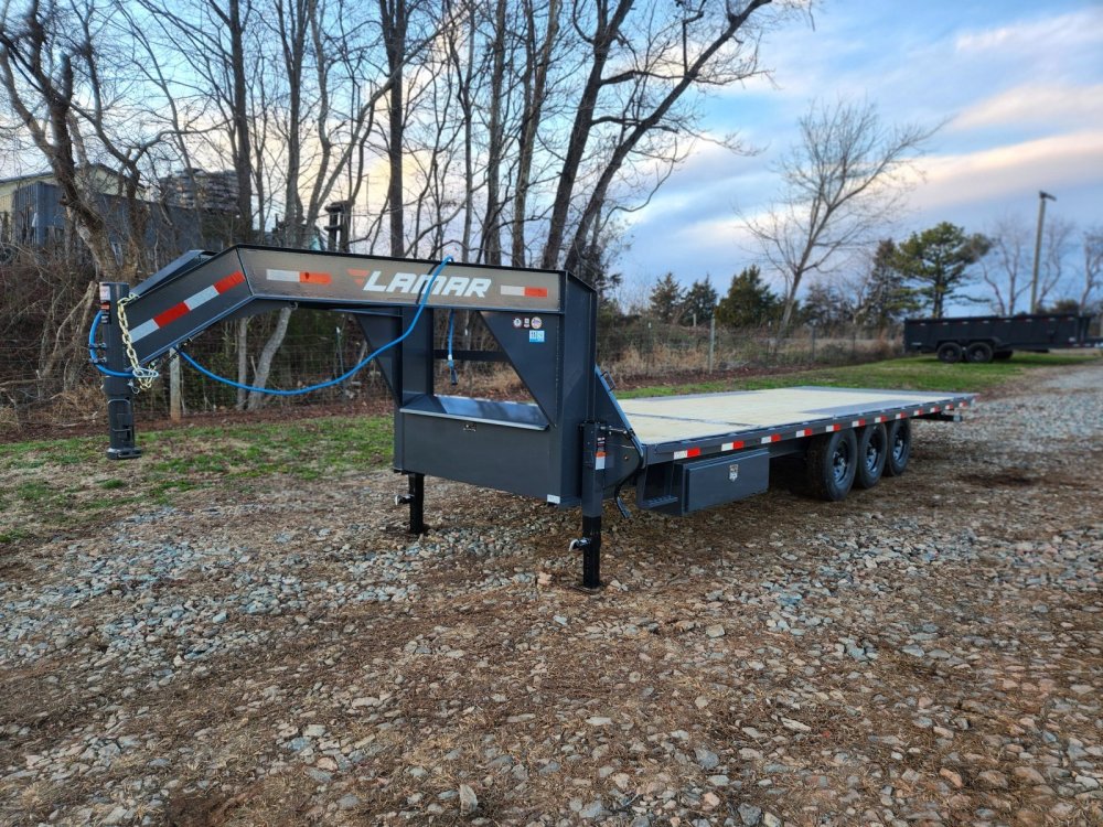 2027 Lamar 102x26 21k Gooseneck Deckover Tilt w/ Upgraded Tires, Solar Charger, Wireless Remote and 