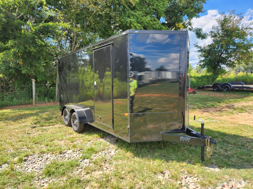 2026 Rock Solid Cargo 7x16 7k Enclosed w/ 7' Interior Height, Blackout Special Package, (.080) Polyc