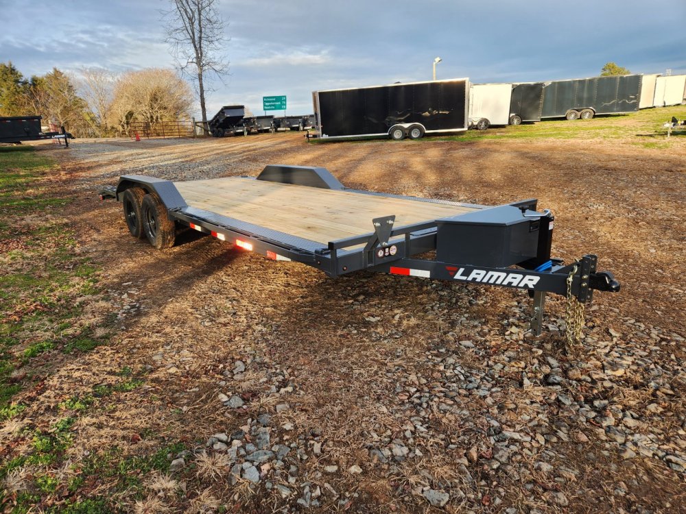 2026 Lamar 102x22 10k Car Hauler w/ Drive-Over Fenders, Toolbox, Winch Plate and Spare Tire