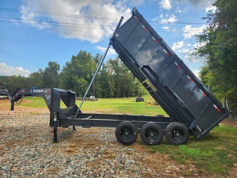 2026 Lamar Trailers 7x16 21k Gooseneck Telescopic Dump w/ Wireless Remote, Solar Charger, 2 Batterie
