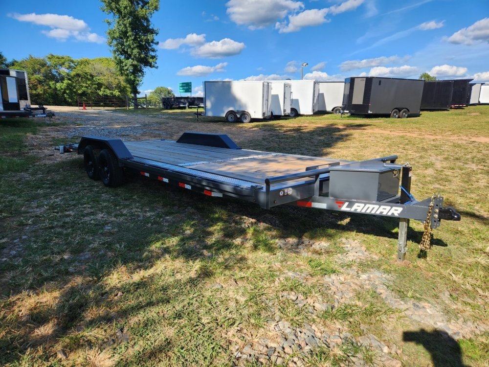 2026 Lamar Trailers 102X24 10k Car Hauler w/ Drive Over Fenders, Toolbox, Winch Plate and Rear Suppo