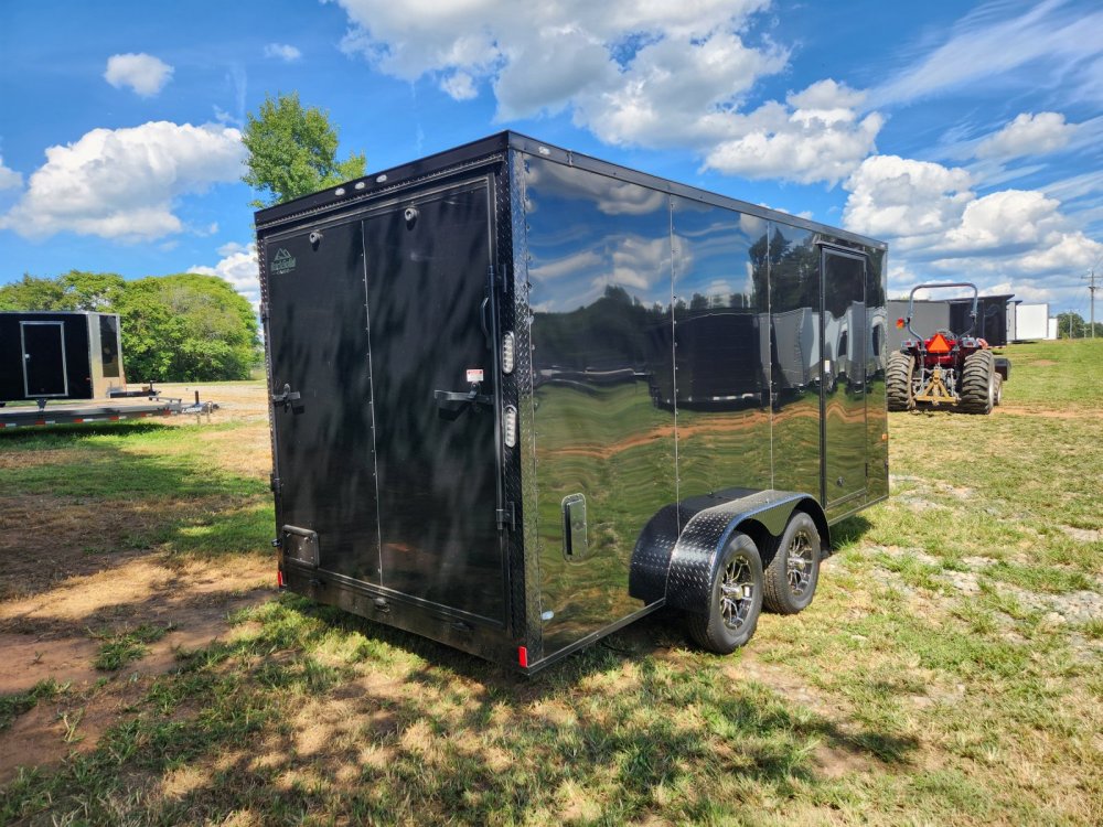 2026 Rock Solid Cargo 7x16 7k Enclosed w/ 7' Interior Height, Blackout Special Package, (.080) Polyc