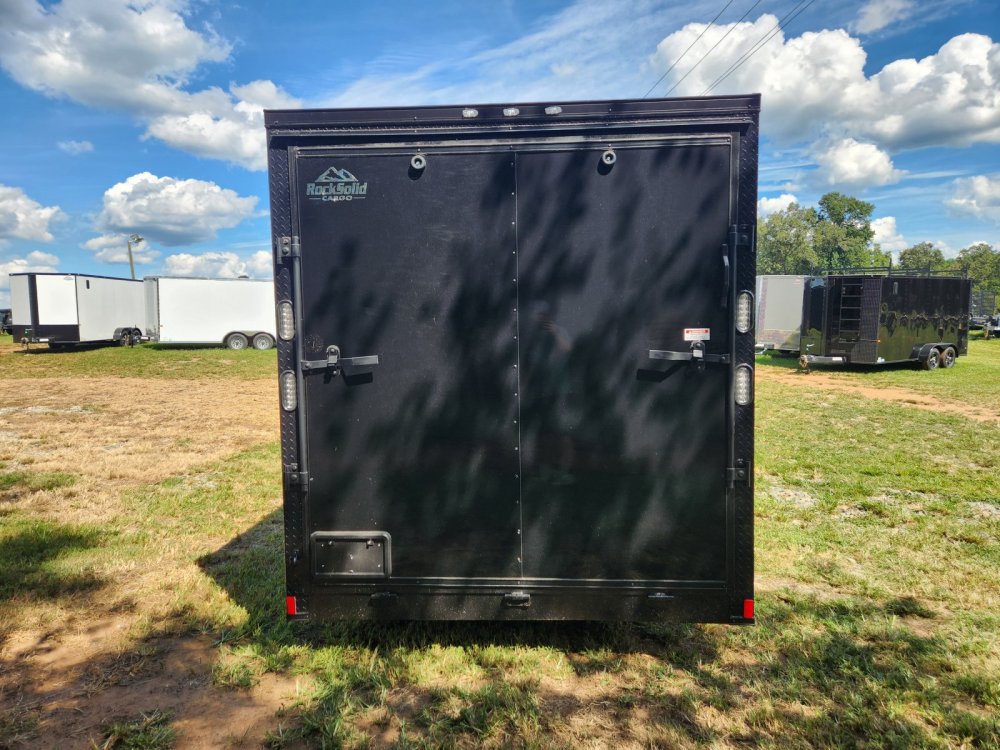 2026 Rock Solid Cargo 7x16 7k Enclosed w/ 7' Interior Height, Blackout Special Package, (.080) Polyc