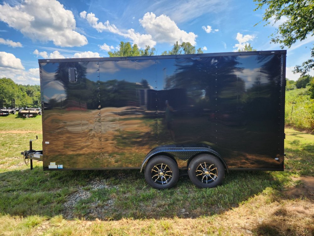 2026 Rock Solid Cargo 7x16 7k Enclosed w/ 7' Interior Height, Blackout Special Package, (.080) Polyc