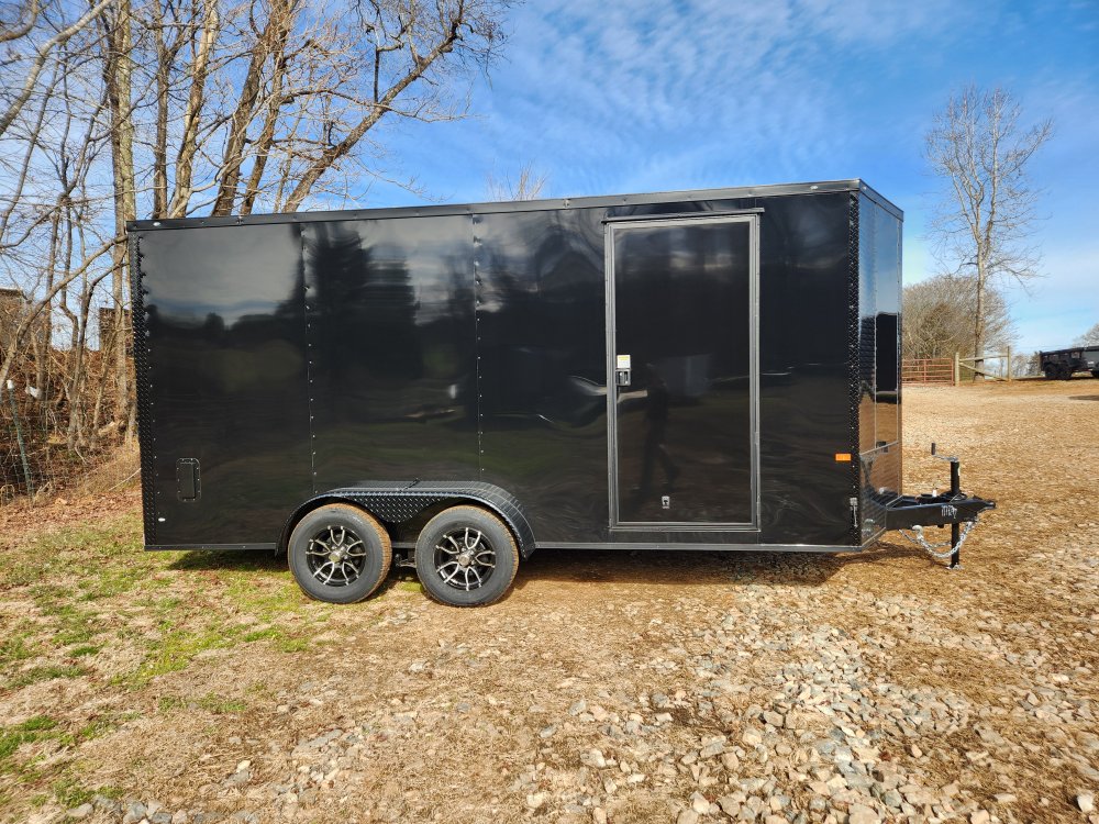 2026 Rock Solid Cargo 7x16 7k Enclosed w/ 7' Interior Height, Blackout Special Package, (.080) Polyc