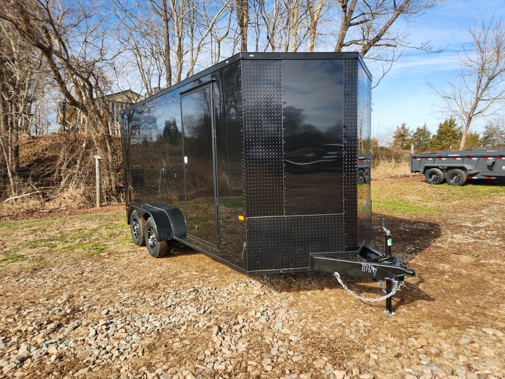 2026 Rock Solid Cargo 7x16 7k Enclosed w/ 7' Interior Height, Blackout Special Package, (.080) Polyc