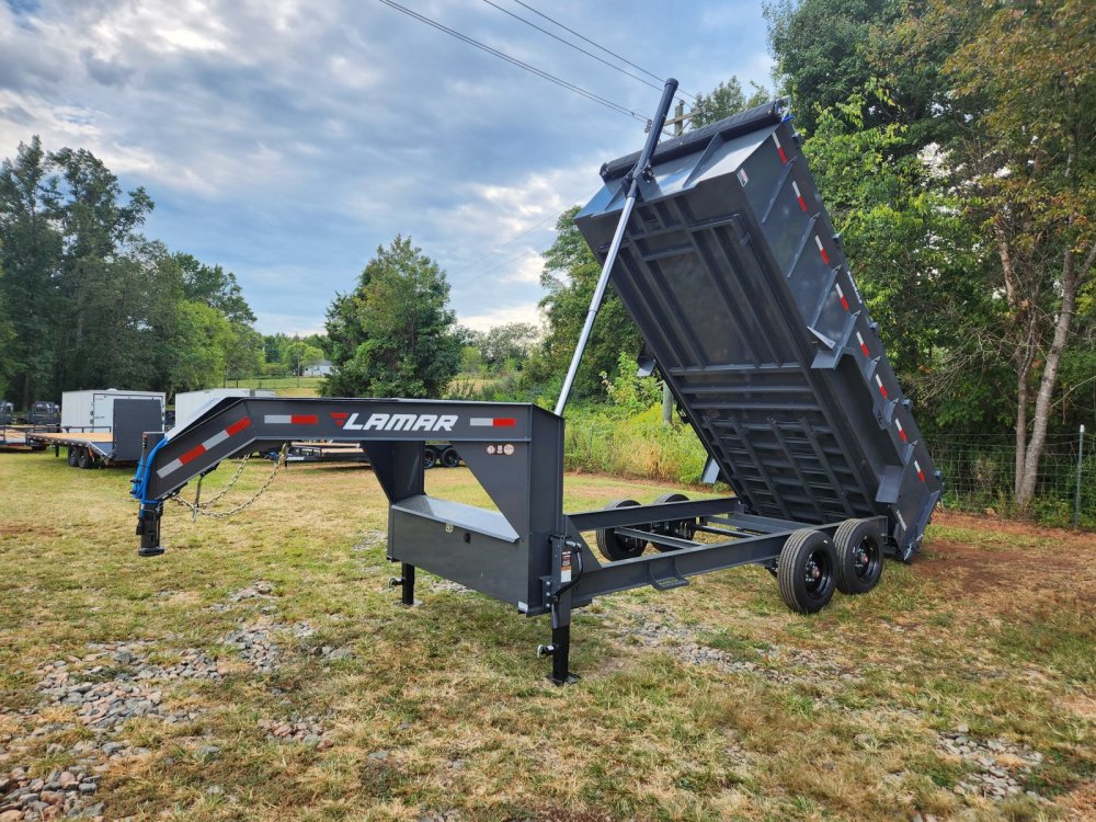 2026 Lamar 7X16 16K Gooseneck Telescopic Dump w/ Upgraded Tarp and 36" Sides