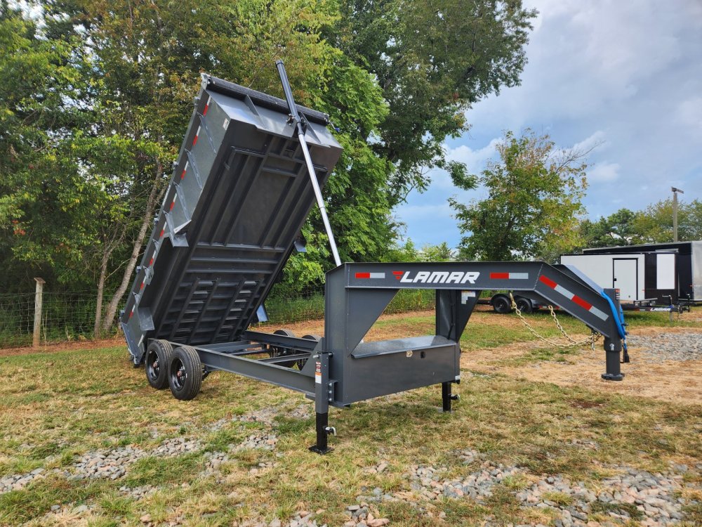 2026 Lamar 7X16 16K Gooseneck Telescopic Dump w/ Upgraded Tarp and 36" Sides
