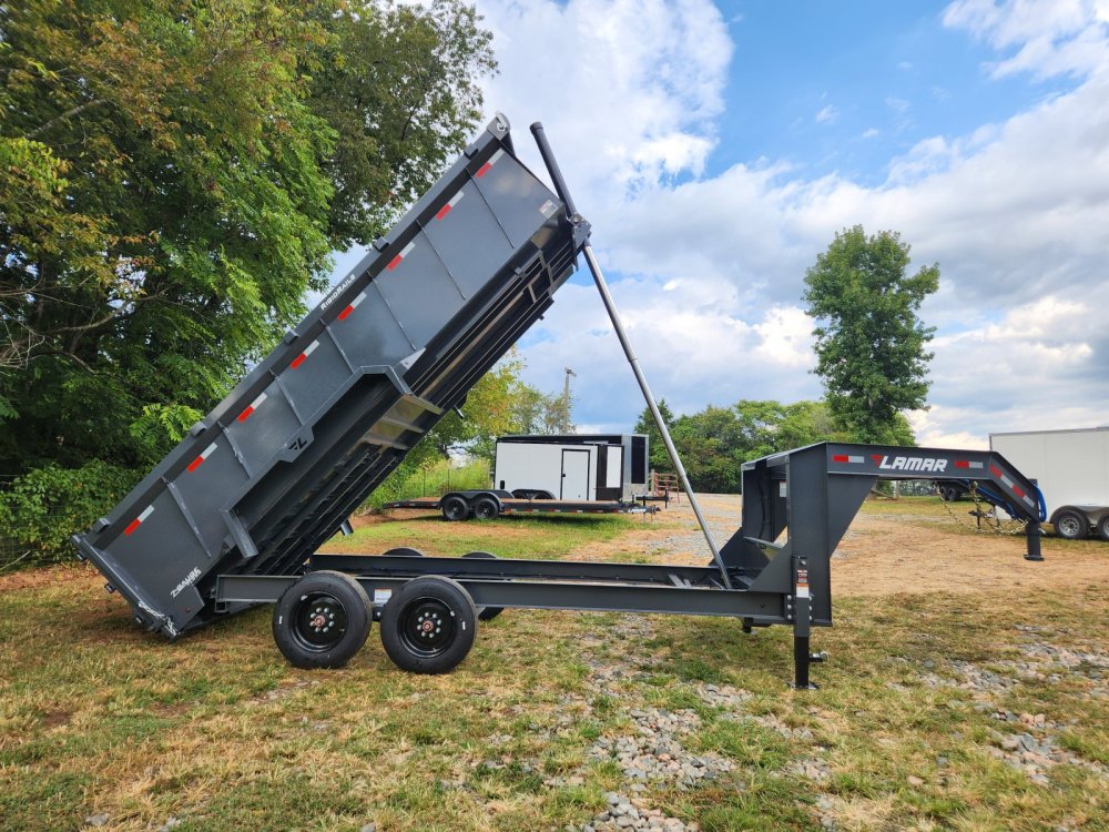 2026 Lamar 7X16 16K Gooseneck Telescopic Dump w/ Upgraded Tarp and 36" Sides
