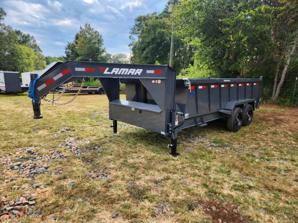 2026 Lamar 7X16 16K Gooseneck Telescopic Dump w/ Upgraded Tarp and 36" Sides