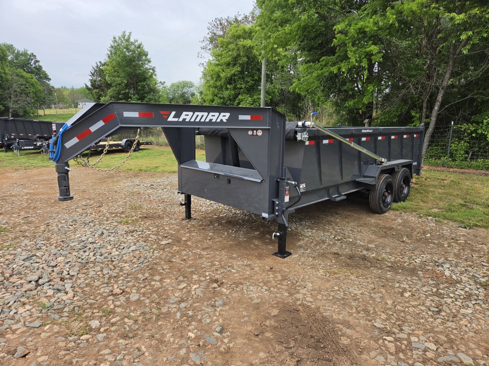 2026 Lamar 7X16 16K Gooseneck Telescopic Dump w/ Upgraded Tarp and 36" Sides