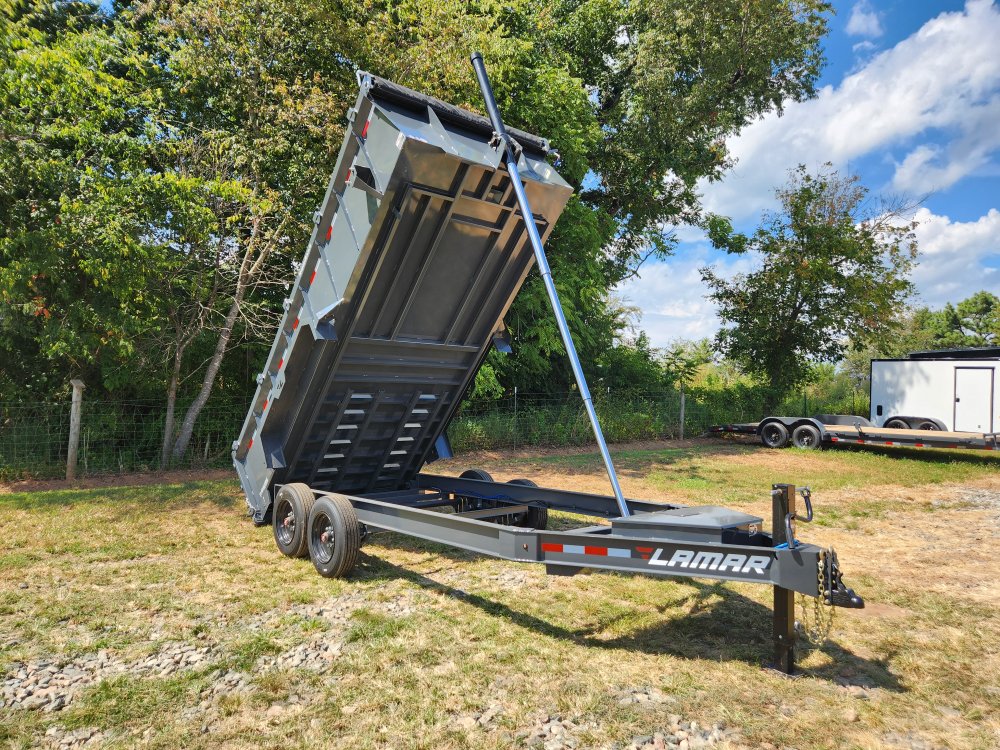 2026 Lamar 7X16 16K Telescopic Dump w/ 2 Batteries and 36" Sides
