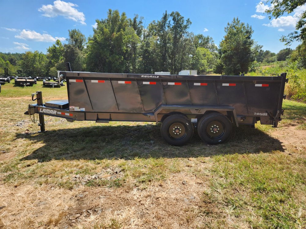 2026 Lamar 7X16 16K Telescopic Dump w/ 2 Batteries and 36" Sides
