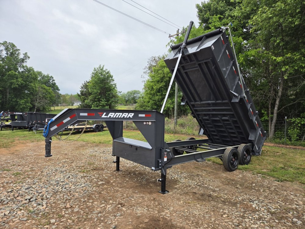 2027 Lamar 7X16 16K Gooseneck Telescopic Dump w/ All the Cool Stuff and 36" Sides