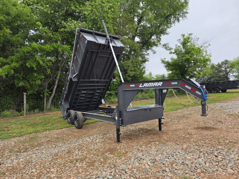 2027 Lamar 7X16 16K Gooseneck Telescopic Dump w/ All the Cool Stuff and 36" Sides