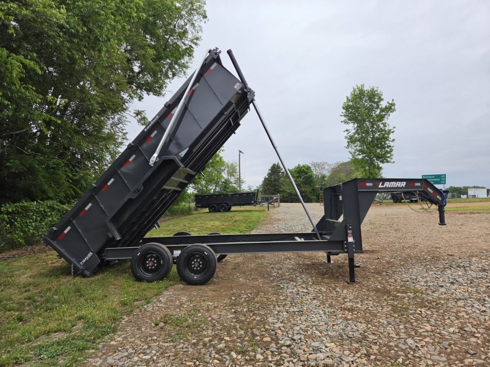 2027 Lamar 7X16 16K Gooseneck Telescopic Dump w/ All the Cool Stuff and 36" Sides