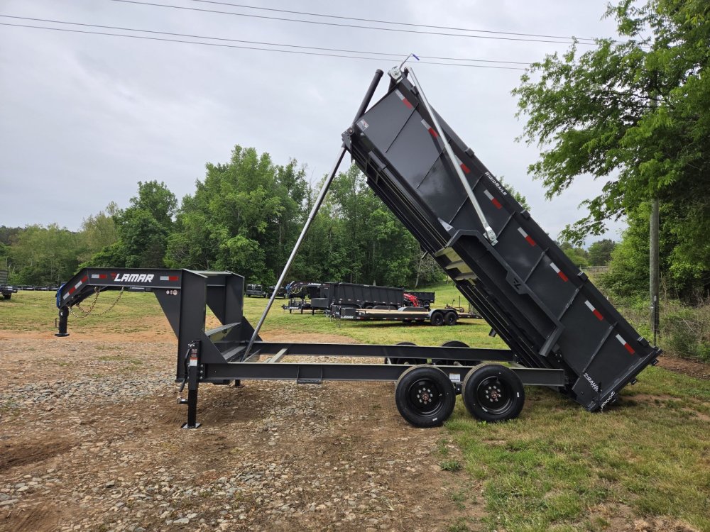 2027 Lamar 7X16 16K Gooseneck Telescopic Dump w/ All the Cool Stuff and 36" Sides