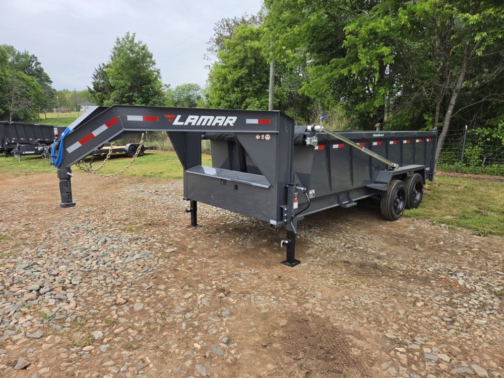 2027 Lamar 7X16 16K Gooseneck Telescopic Dump w/ All the Cool Stuff and 36" Sides
