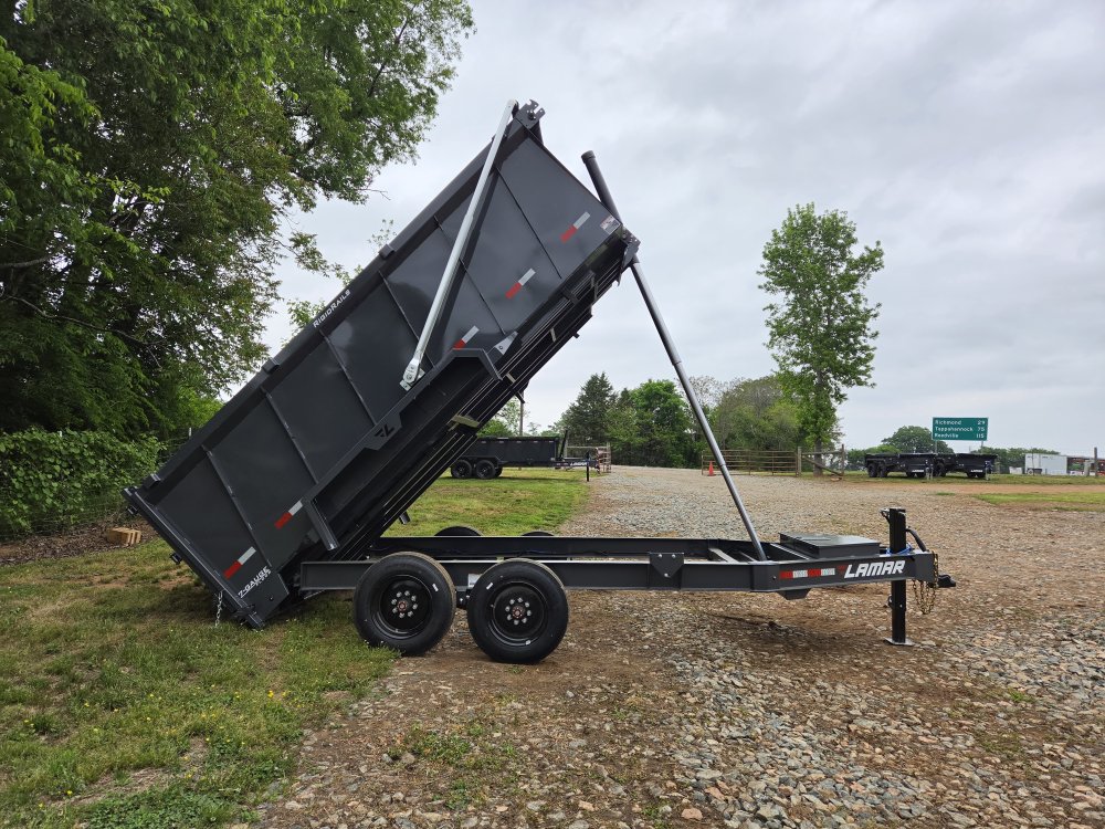 2026 Lamar 7x14 16k Telescopic Dump w/ Upgraded Tarp, 2 Batteries, Solar Charger and 48" Sides