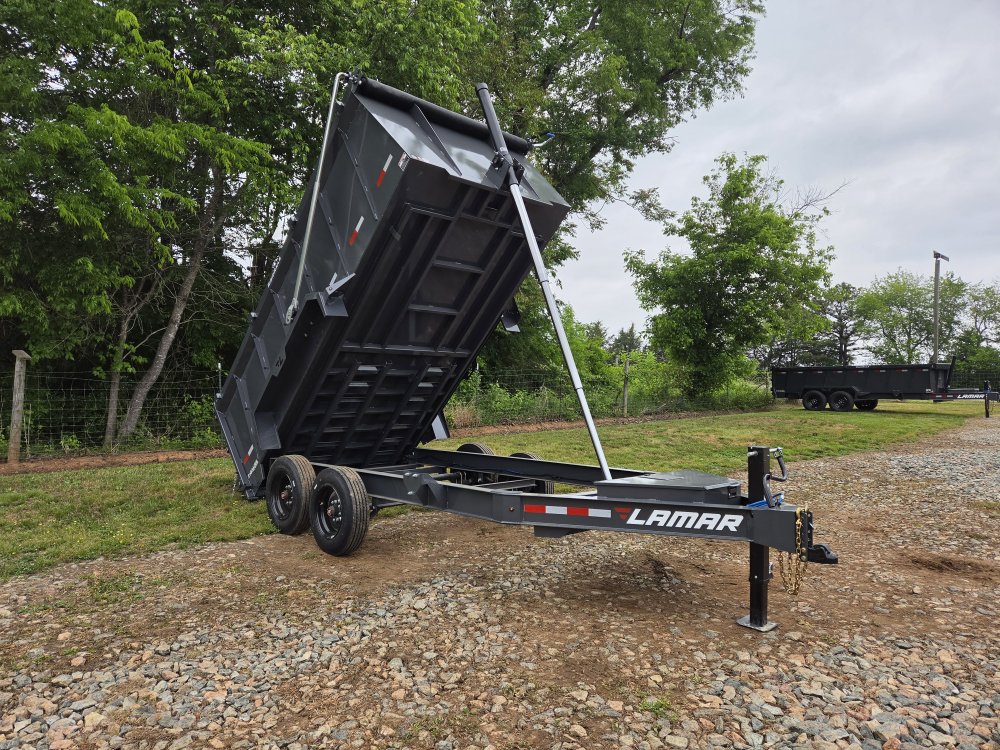 2026 Lamar 7x14 16k Telescopic Dump w/ Upgraded Tarp, 2 Batteries, Solar Charger and 48" Sides