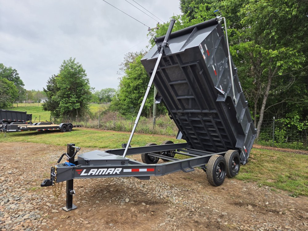 2026 Lamar 7x14 16k Telescopic Dump w/ Upgraded Tarp, 2 Batteries, Solar Charger and 48" Sides